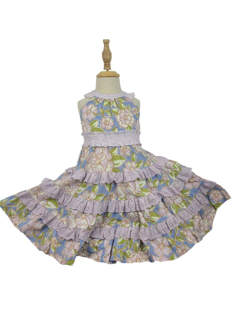 Matilda Jane Off to Wonderland Maxi Dress Purple Blue Ruffle Flowers Tiered 2